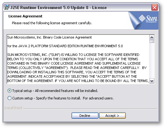 Accept the license agreement, and then click Next >