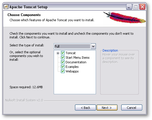 Select "Full", and then click Next >