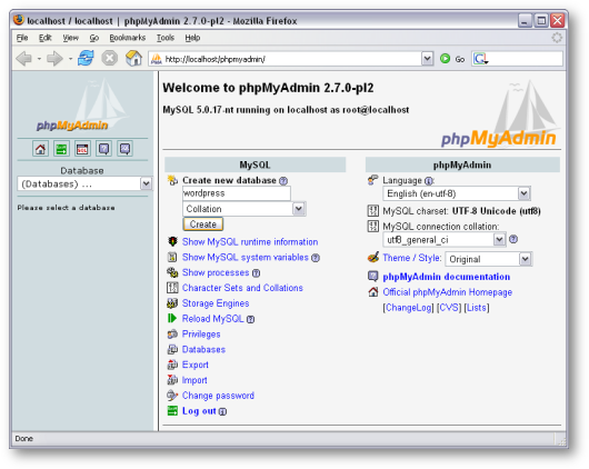 create new database